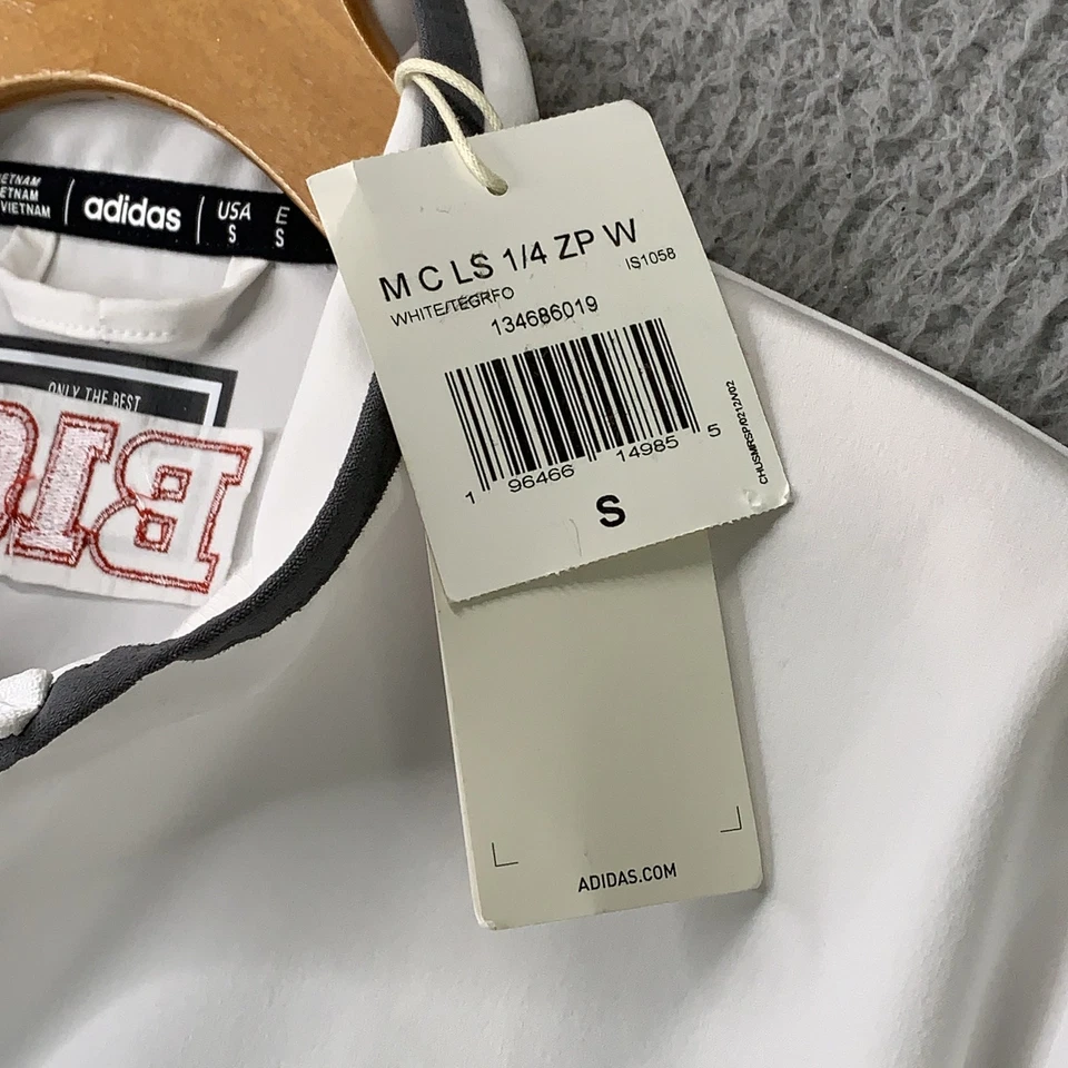 Chaqueta Rutgers Caballeros Escarlata Para Hombre Pequeña Blanca NCAA Gimnasia Adidas Big Ten Foto 3 de 4