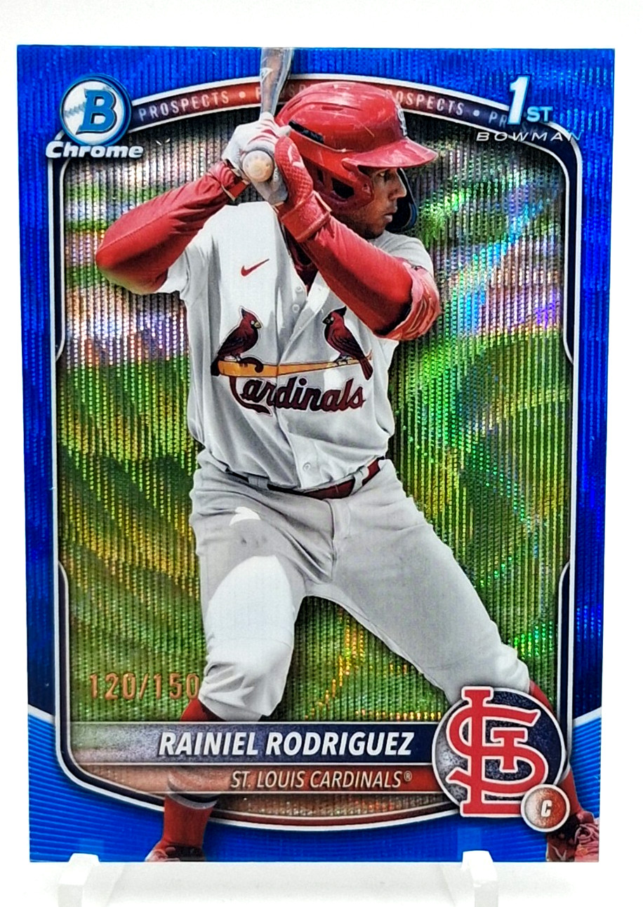 2025 Bowman Chrome Rainiel Rodriguez Blue Wave 1st Refractor /150 Cardinals A 10