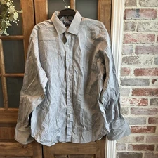 Polo Ralph Lauren Philip Pinpoint Oxford Button Up Size 17 1/2 - 35 Gray