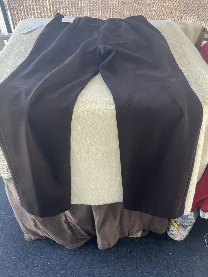 Pantalones Coldwater Creek Holly 18 para mujer L1X marrón elástico talla 36X36 Foto 2 de 4