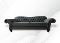 Xxl Sofa 4 Sitzer Couch Chesterfield Polster Sitz Garnitur Leder Textil Grau Neu