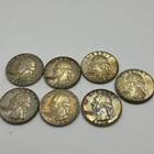 Lot  of Seven (7) Washington 90% Silver Quarters Various years Free Ship