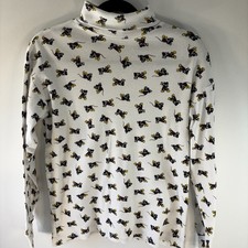 Disney Mickey  Co Turtleneck Top Shirt Women's Size M Vtg 90s All Over Print