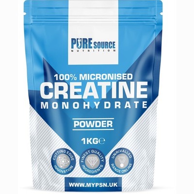 Pure Source Nutrion mikronisiertes Kreatin Monohydrat 1kg Pulver 1kg, weiß 