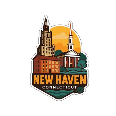 New Haven Sticker Decal Vinyl Die-Cut City Skyline Landmark Design