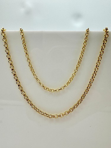 9ct Yellow Gold 1.5mm / 2mm Round Belcher Chain Fine Necklace 18 20 22 24 Inch - Picture 11 of 14