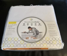 Breathable Baby NEW Mesh Crib Liner Bumper Classic Standard White Infant
