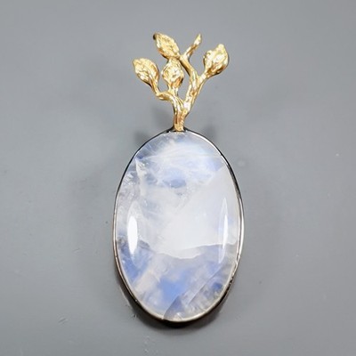 Jewelry unique 27 ct+ Natural Moonstone Pendant 925 Sterling Silver /NP56123