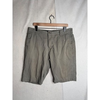 Volcom Mens Chino Shorts Olive Green Size 34 Flat Front Casual Skate 4126786
