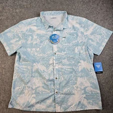 Columbia PFG Shirt Mens 2XL Super Bluefin Winds Camp Vented Fishing Pinup NEW