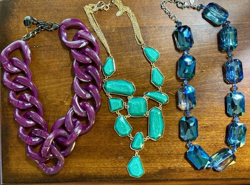 Lot Of (3) Signed Statement Necklaces Leslie Danzis ,  AMRITA , POMO Italy 
