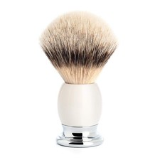 M HLE Sophist Porcelain Chrome Silvertip Badger Shaving Brush