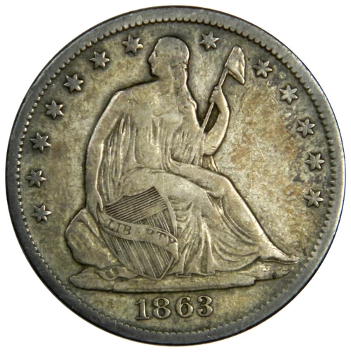1863-S SEATED LIBERTY HALF DOLLAR ~ NICE ORIGINAL  VF/XF  ~ PRICED RIGHT! INV#4