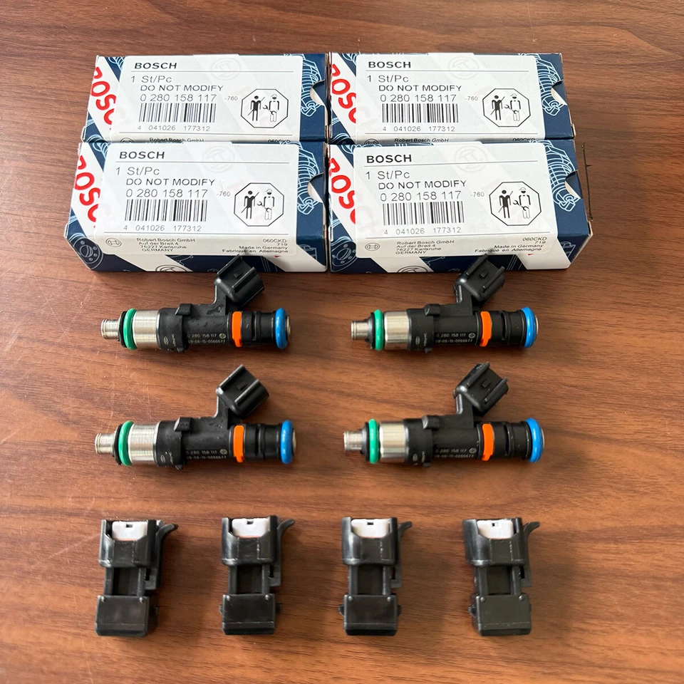 NUEVO 4 piezas Bosch 0280158117 Inyectores de combustible 52lb 550cc para EV14 Audi A4 Golf Jetta Foto 2 de 4