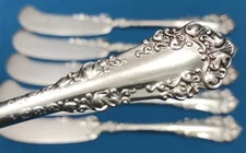 6 Pc 1897 BERKSHIRE Silverplated 6.25" FLAT BUTTER SPREADERS 1847 Rogers Bros