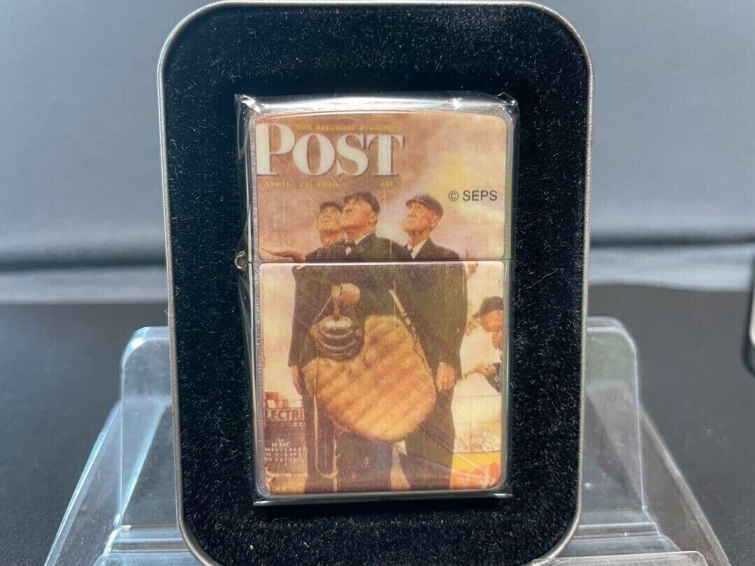 Rare 2002 Norman Rockwell Bottom Of The Ninth Baseball Zippo Lighter