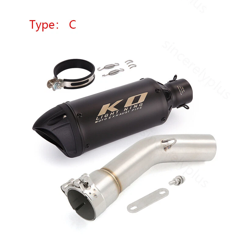 For Yamaha FZ1 2006-2015 Motorcycle Exhaust Middle Link Pipe Black Mufflers Tips - Image 4 of 4