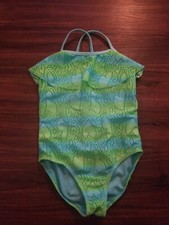 OP BATHING SUIT GIRLS KIDS SIZE 6 GREEN HEART PRINT