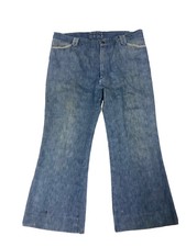 Vtg 70  s Pioneer Wear Blue Jeans Disco Bell Bottom Denim Cowboy Western Pants