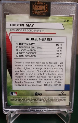2022 Topps Archives Signature Dustin May Los Angeles Dodgers Autograph Card#1/1 - Picture 2 of 4