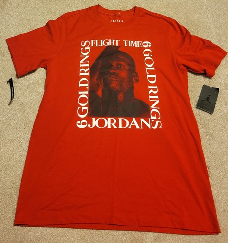 NWT - Michael Jordan Flight 6 Rings Red T-Shirt Air Jordan - Size Medium