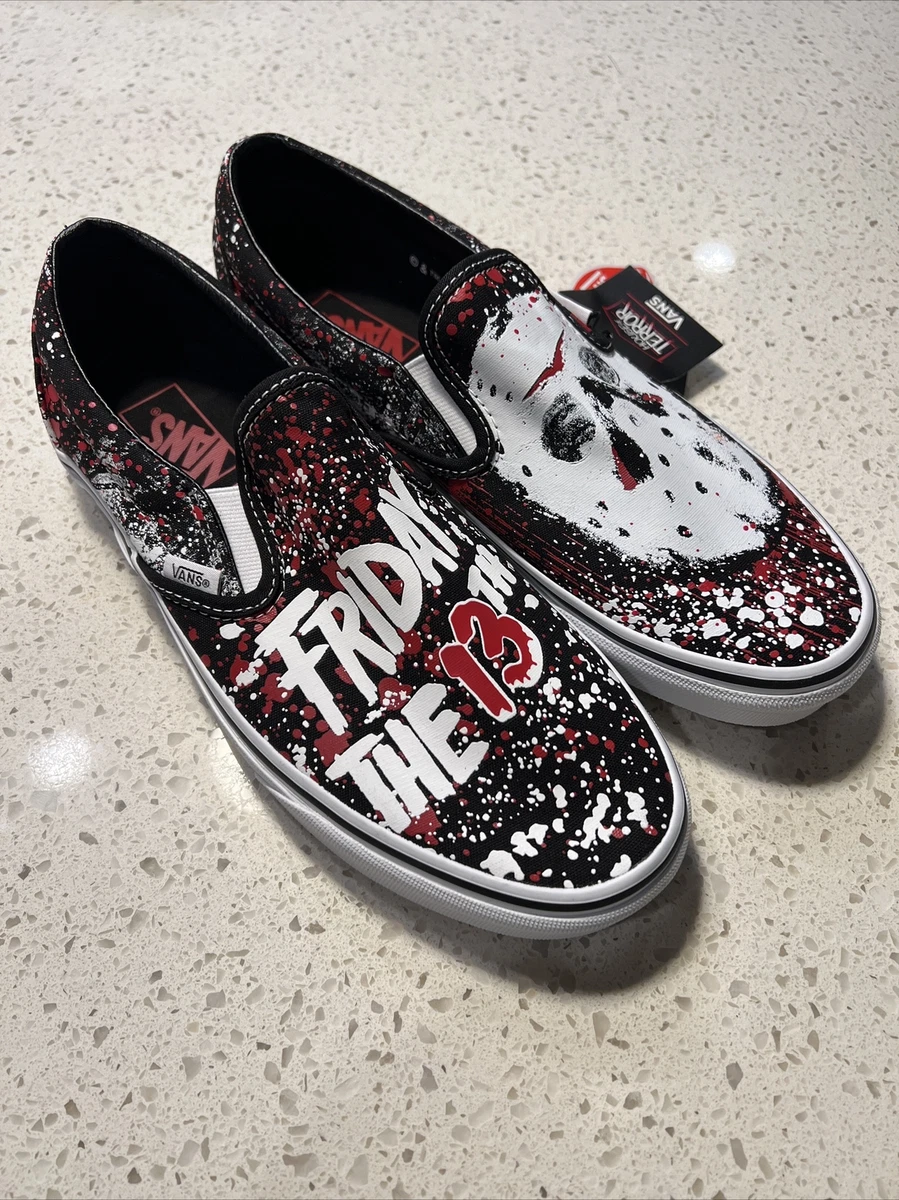 Vans x House of Terror Friday the 13th Jason Voorhees Slip On Shoes Size 8.5