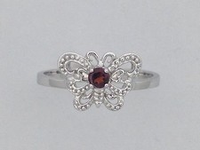 Natural Garnet "BUTTERFLY" Ring 925 Sterling Silver