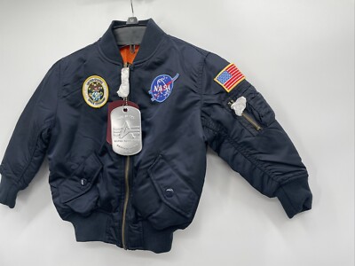 Alpha Industries Kid's Replica Blue Bomber NASA Patched Flight