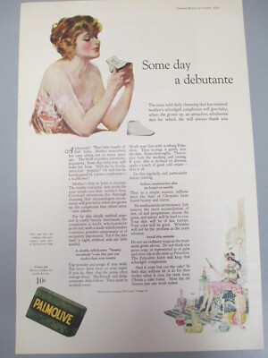 VINTAGE 1924  PALMOLIVE SOAP AD, ''SOME DAY A DEBUTANTE'' NICE #16
