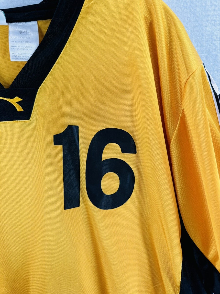 Diadora Jersey Men's XL Yellow Vintage Soccer Football