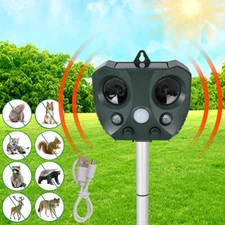USB/Solar Power Ultrasonic Animal Repeller Pest Deer Raccoon Fox Dog Deterrent