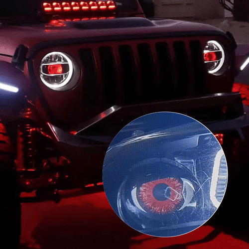 1 Pair LED Devil Eyes Fog Lights with 3D Lens For Car Universal,IP67 Waterproof - Picture 4 of 9