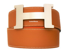 AUTH.ENTIC GM 42MM/90CM Hermes Belt Silver Buckle