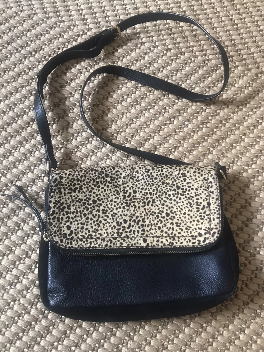 Monsoon Accessorise Leather Suede Leopard Crossbody Bag Handbag