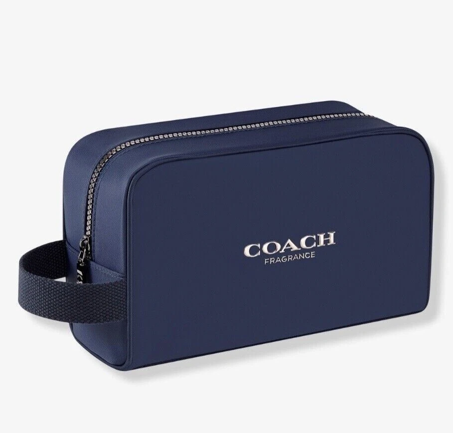 COACH FRAGRANCE MENS TRAVEL TOILETRY BAG POUCH CASE Navy Blue