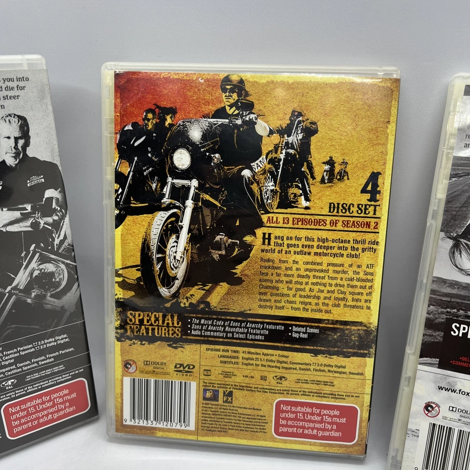 Sons Of Anarchy Tv Series 1-3 Season 1 2 3 Region 4 Genuine DVD Show - Image 4 of 4