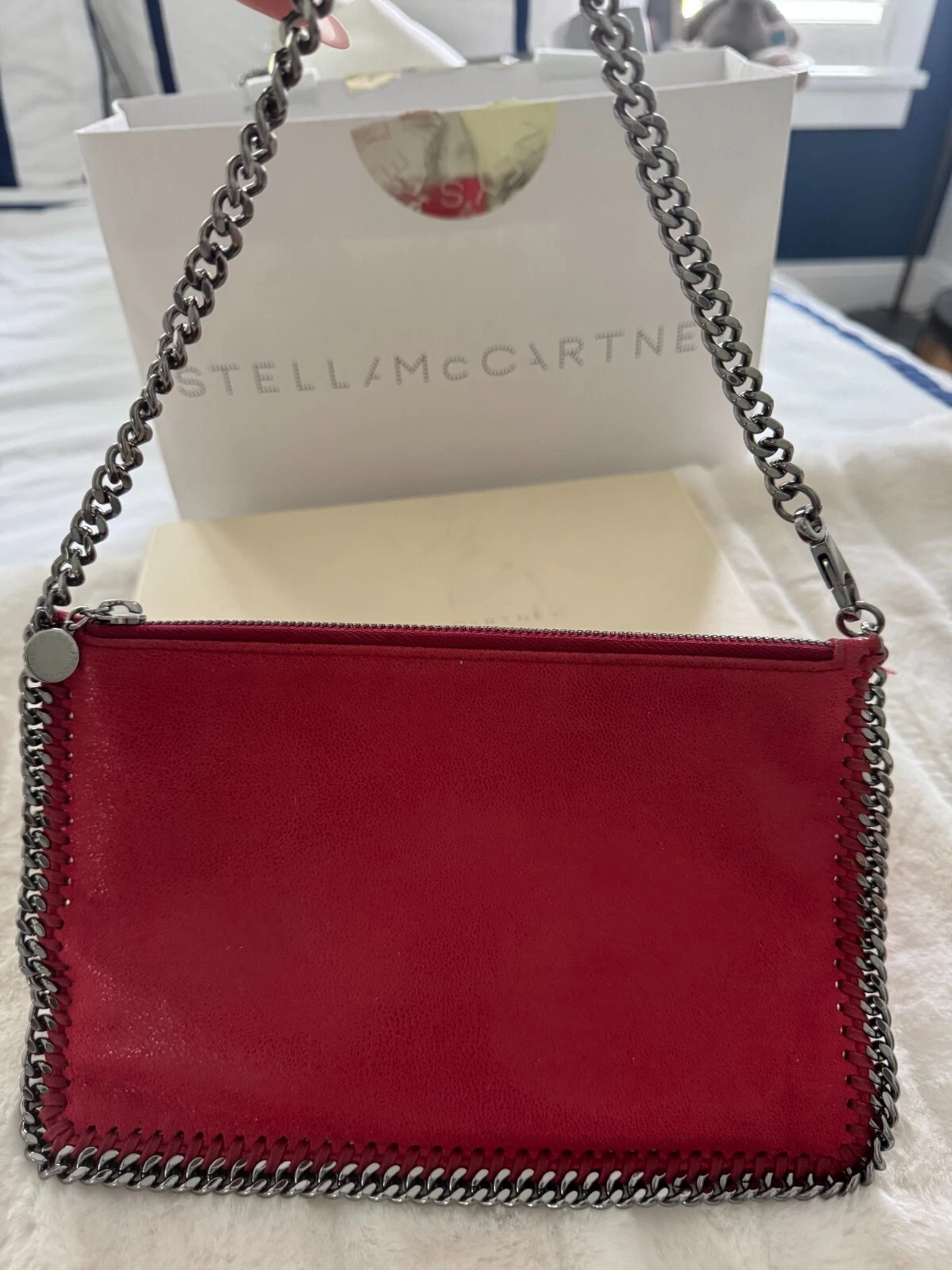 Stella McCartney — Stella McCartney Falabella Mini Tote Shaggy DE Red