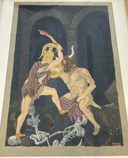 Ronald William (Josh) Kirkby (1928-2001) Painting, 'Theseus and the Minota'