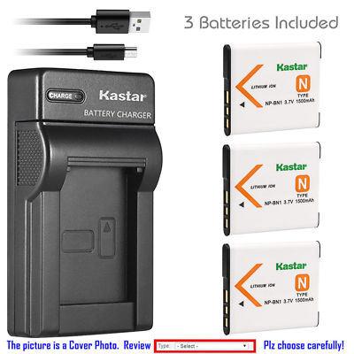 NP-BN1 BC-CSN Battery or Slim Charger for Sony Cyber-shot DSC-QX30 T99 T110 TF1