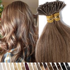 Remy Stick I Tip 100 Human Hair Extensions Pre Bonded Micro Rings THICK 100S 1g