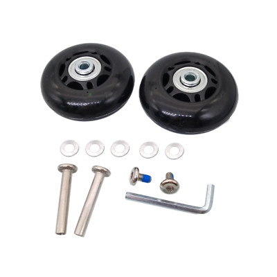 Wear-Resistant Mute Luggage Caster Wheels – 60mm Diameter, Replacement Set With 2 Axles, Fits Most Suitcases & Trolleys