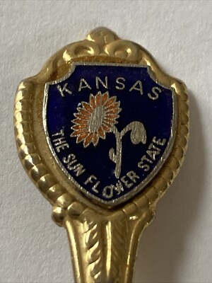 Kansas The Sunflower State Vintage Souvenir Spoon Collectible