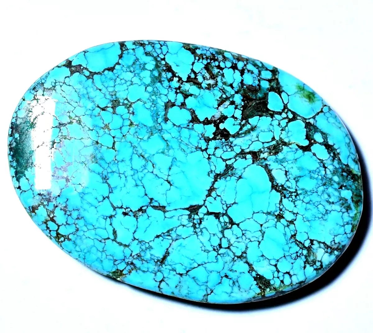 Untreated 38.00 Ct Natural Spiderweb Turquoise AGSL Certified Rare Gemstone