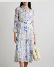 Zimmermann Natura Tubular Midi Dress Blue Garden Print