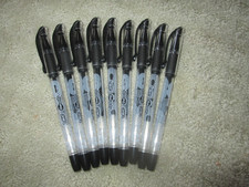9 NWOB BIC Gelocity Smooth Fine Point Black Gel Pens 0.5mm Perfect for Writing