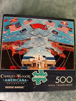'Dockside Marriage' By Charles Wysocki Buffalo Games Americana 500 Piece Puzzle