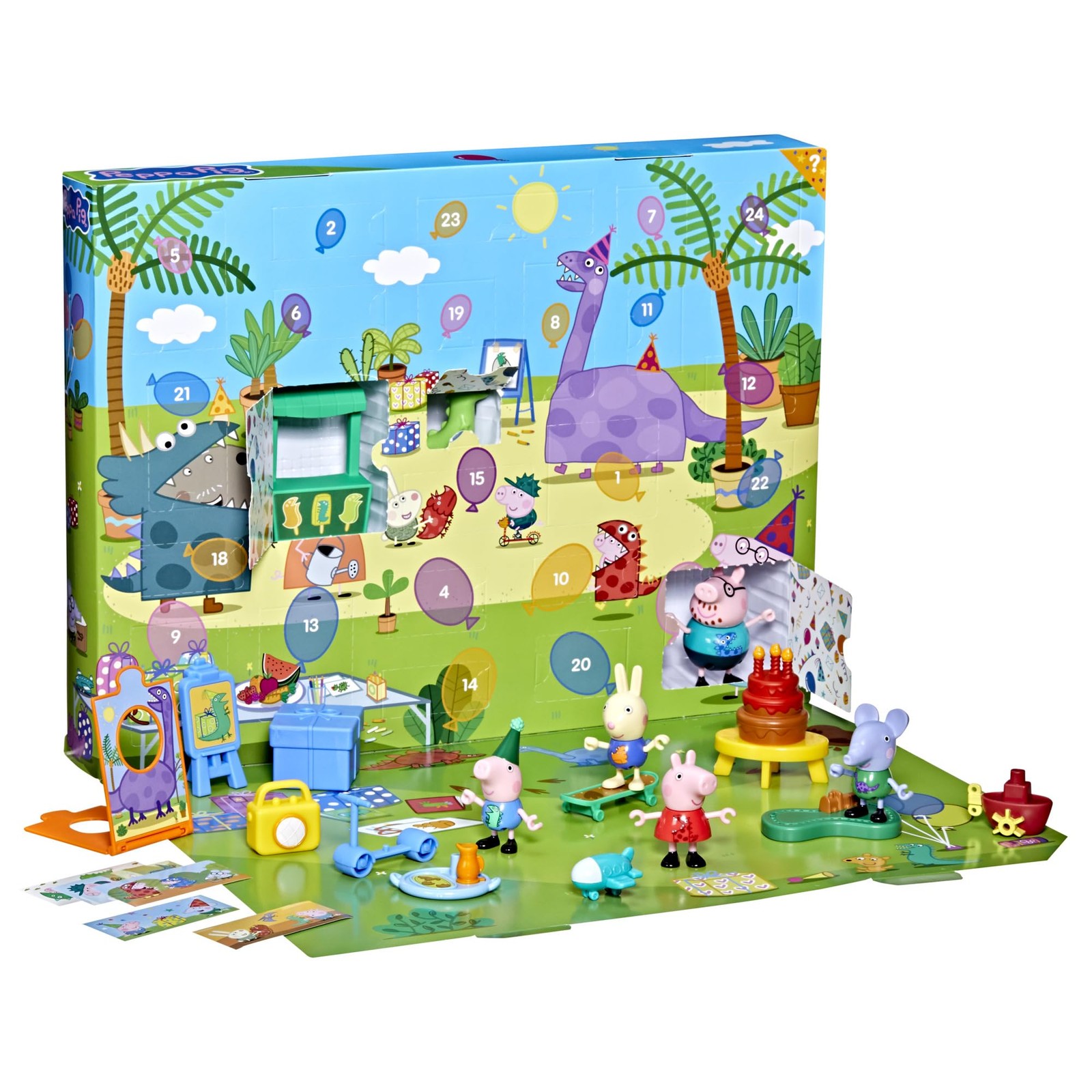 Peppa Pig George's Party Advent Calendar with 24 Surprise Toys and Stickers