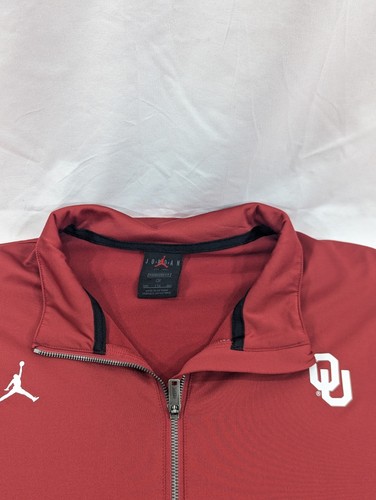 Maglione vintage Jordan OU Oklahoma State Sooners 1/4 zip camicia XXL manica lunga - Foto 4 di 9