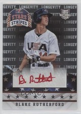 2015 Stars and Stripes Longevity Signatures Red Ink Blake Rutherford Auto 3s3