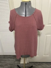 Umgee Womens Top Size Large Pink And Multicolor